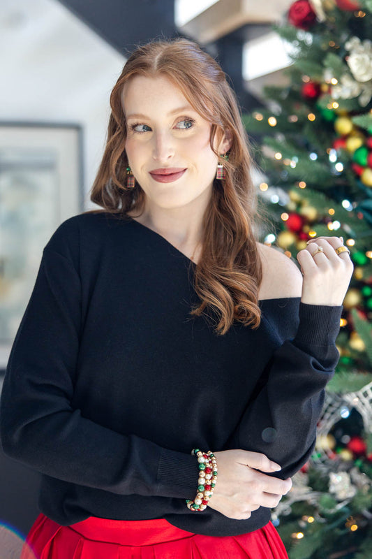 Styled Off Center Long Sleeve Top