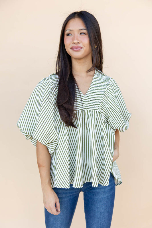 Stripe Society Dolman Sleeve Top