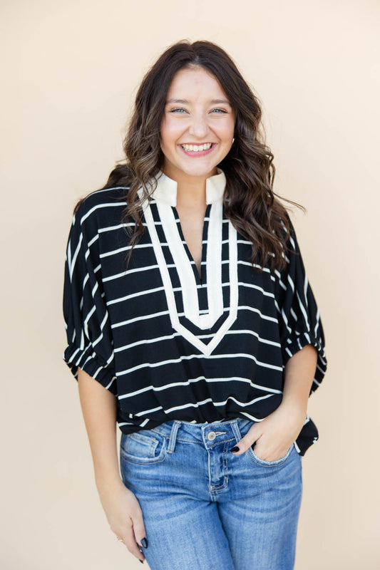 Out Of Line Striped Dolman Top