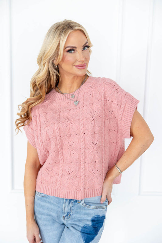 Soft Blossom Short Sleeve Sweater