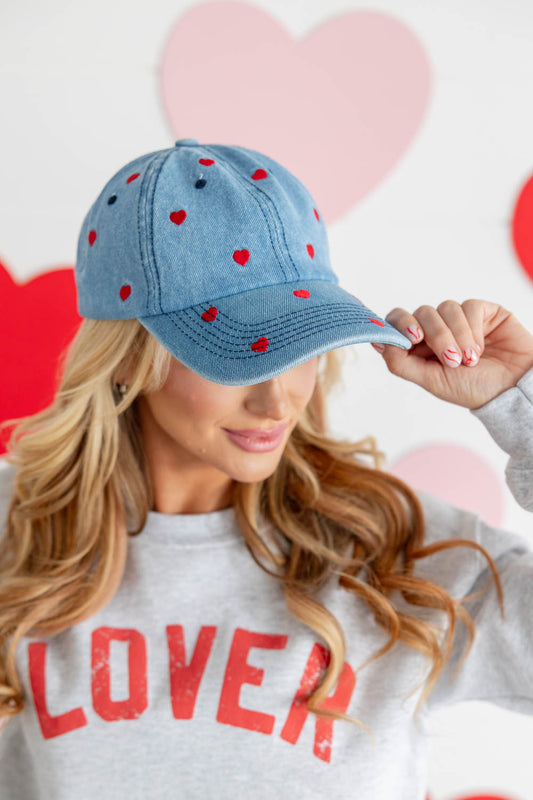 Classic Crush Heart Embroidered Baseball Cap