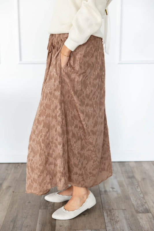 Sweet Mirage Floral Textured Maxi Skirt