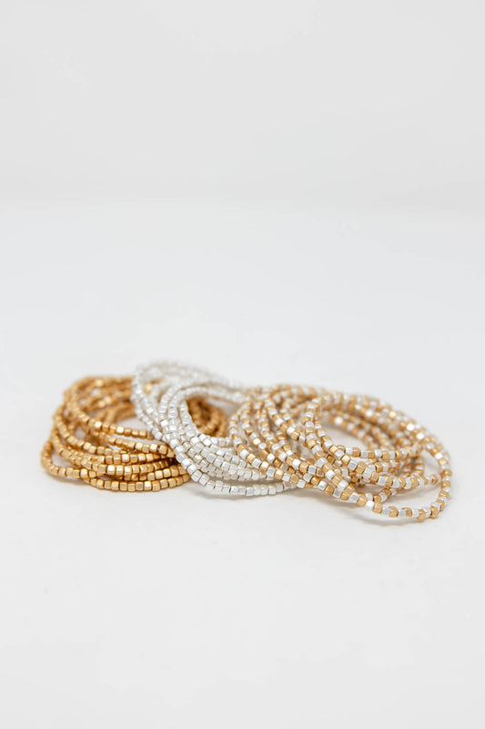 Shimmering Touch Multi Layered Stretch Bracelets