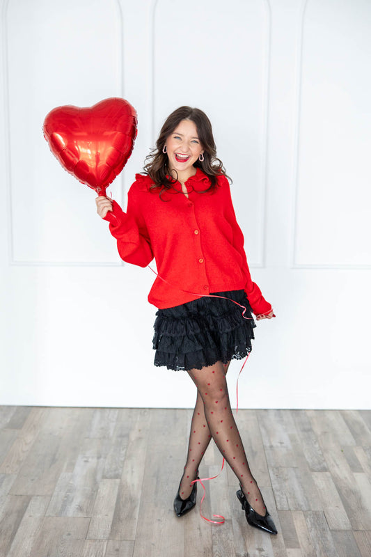 Chilly Day Darling Ruffled Cardigan