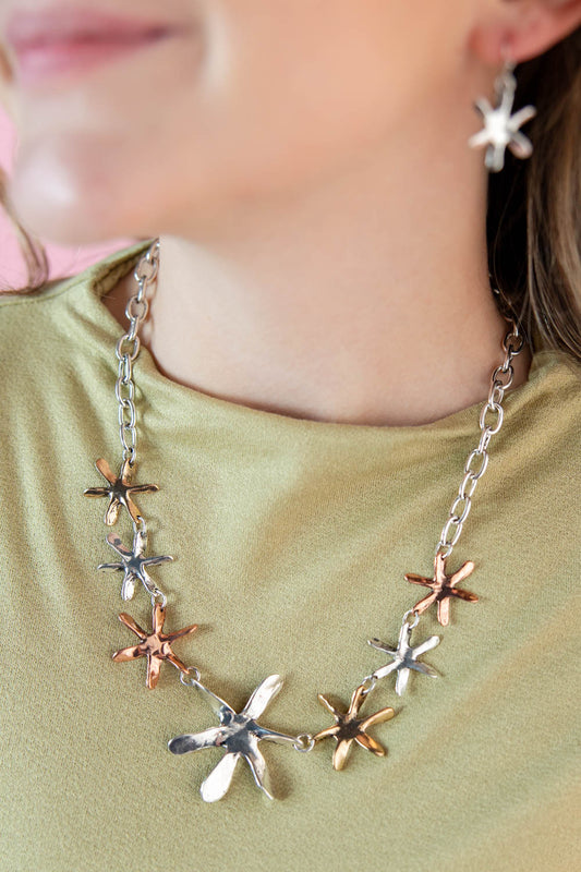 Petal Pop Charm Necklace & Earrings SET