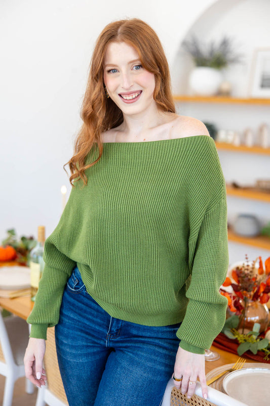 Slouch Me Chic Off-Shoulder Top