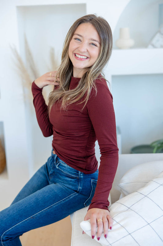 Pulled to Perfection Ruched Long Sleeve Top