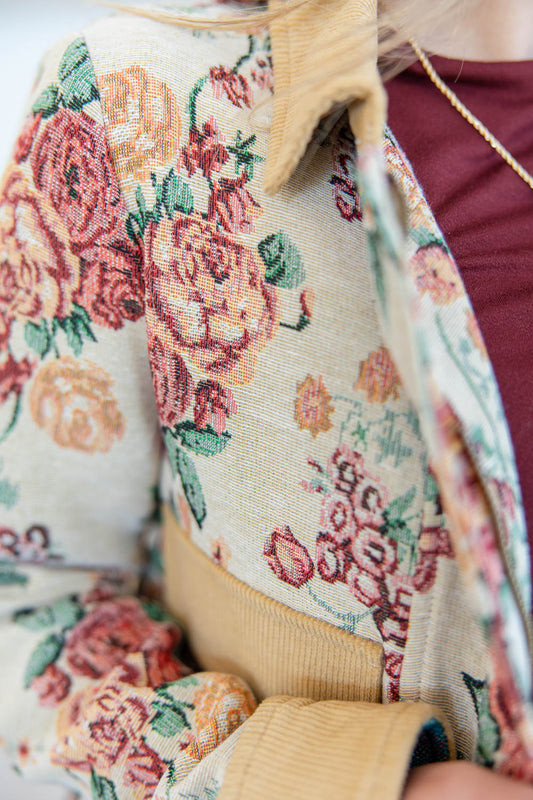 Floral Whimsy Button Down Jacket