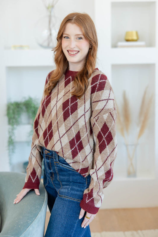 Diamond Stitch Argyle Sweater