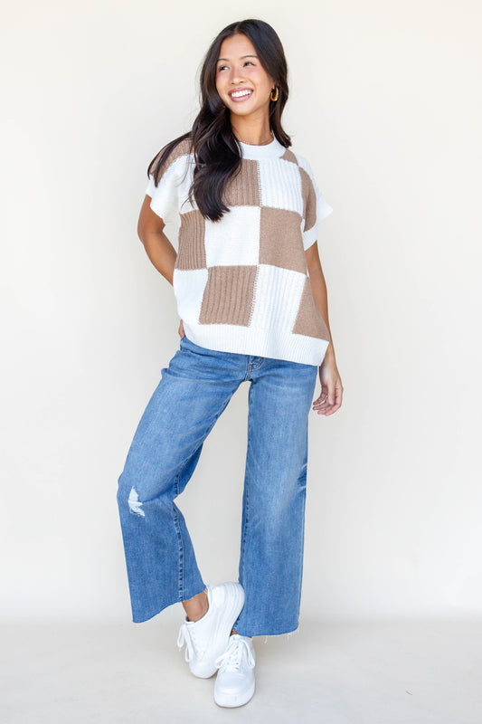 All Checked Out Checkerboard Sweater