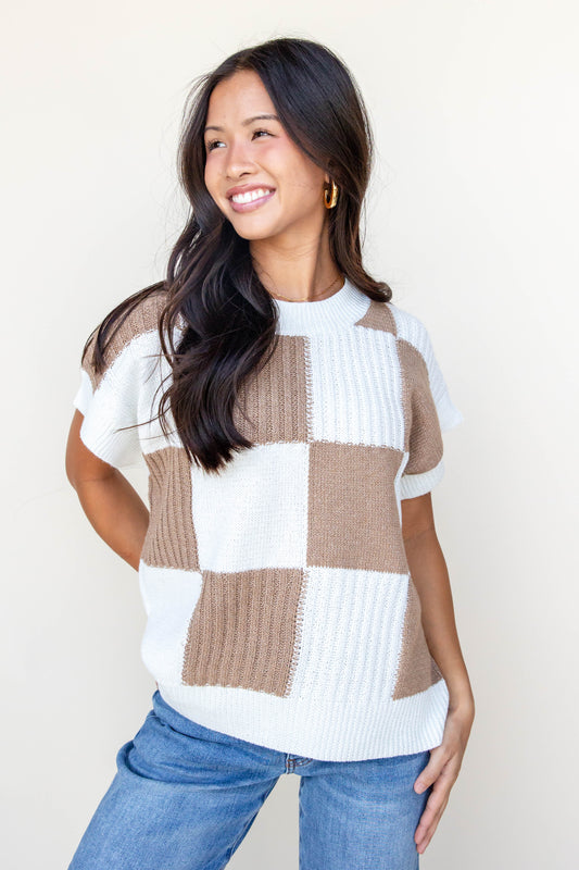 All Checked Out Checkerboard Sweater