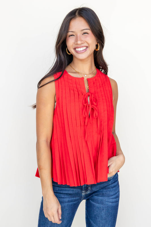 Pleats On Repeat Sleeveless Top