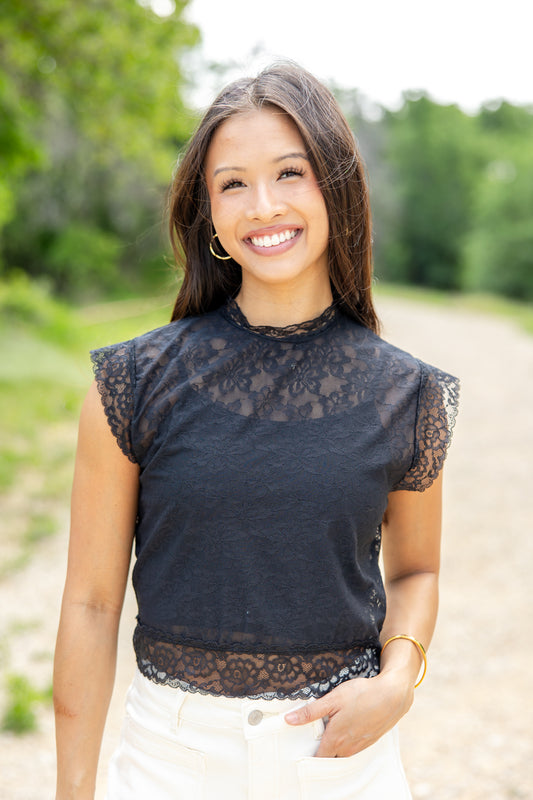 Petal Pusher Floral Lace Top