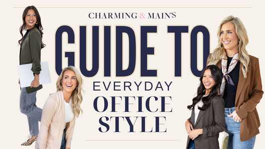 Guide to Everyday Office Style Blog Title Card featuring models in office attire