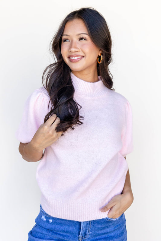 Always Lovely Puff Sleeve Knit Top