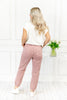 Rosy Glow High Rise Jogger Mica Denim