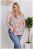 Some Beach Floral Sleeveless Wrinkle Free Top