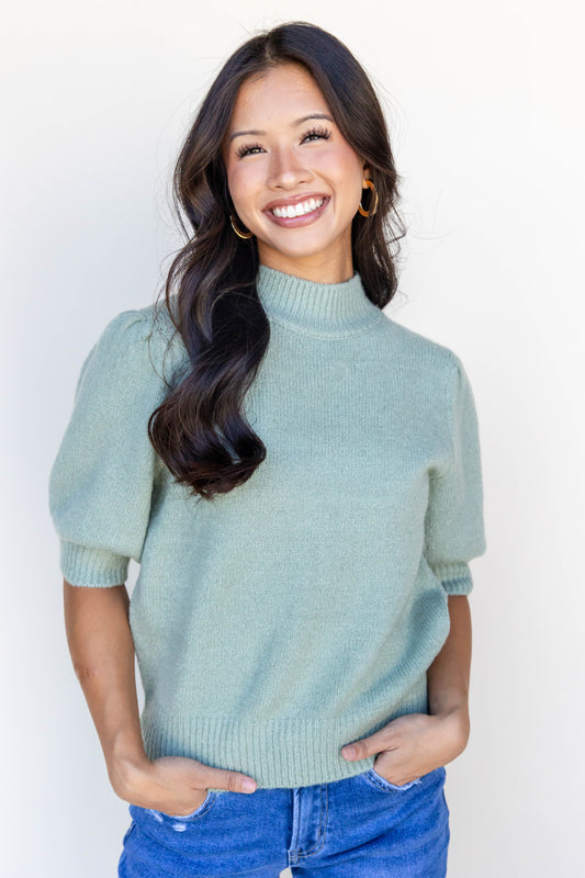 Always Lovely Puff Sleeve Knit Top