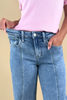 Clean Slate Vertical Seam Detail Wide Leg Jeans