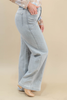 Slay the Gray Front Seam Wide Leg Jeans