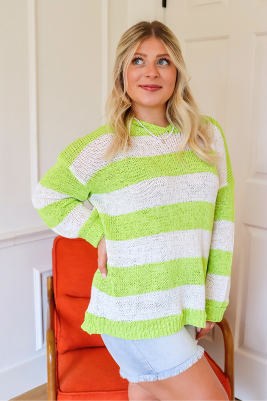 Cozy Retreat Stripe Knit Sweater
