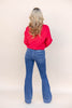 Dream Catcher Mid Rise Trouser Hem Flare Jeans