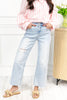 Make It Happen Light Wash Wide Leg Crop Jeans