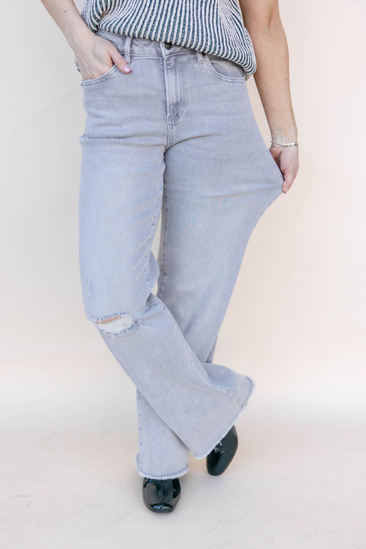 Drama Queen Gray Wash Jeans