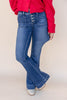 Dream Catcher Mid Rise Trouser Hem Flare Jeans