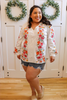 PLUS ONLY Margarita Sunset Floral Embroidered Top