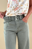 Olive Obsession Wide Leg Seam Detail Jeans in Faded Olive