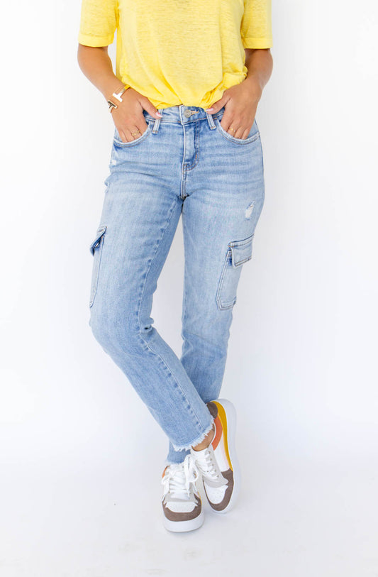 Trendy Girl Straight Slim Cargo Lovervet Jeans