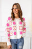 Pink Posies Cardigan Sweater