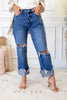 Hard to Handle Relaxed Fit Cuffed Jeans