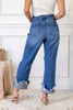 Hard to Handle Relaxed Fit Cuffed Jeans