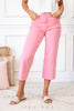 Tickled Pink Tummy Control Crop Wide Leg Judy Blue Jeans