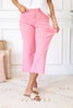 Tickled Pink Tummy Control Crop Wide Leg Judy Blue Jeans