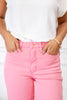 Tickled Pink Tummy Control Crop Wide Leg Judy Blue Jeans