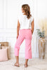 Tickled Pink Tummy Control Crop Wide Leg Judy Blue Jeans