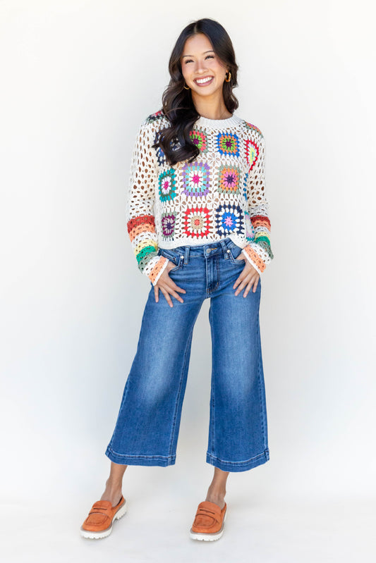 Shine On Mid Rise Clean Crop Denim Jeans