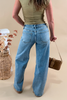 Play It Cute Low Rise Wide Leg Jeans