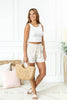 Ivory Tides Stripe Linen Shorts