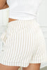 Ivory Tides Stripe Linen Shorts