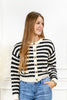 Beauty & Brains Striped Knit Cardigan