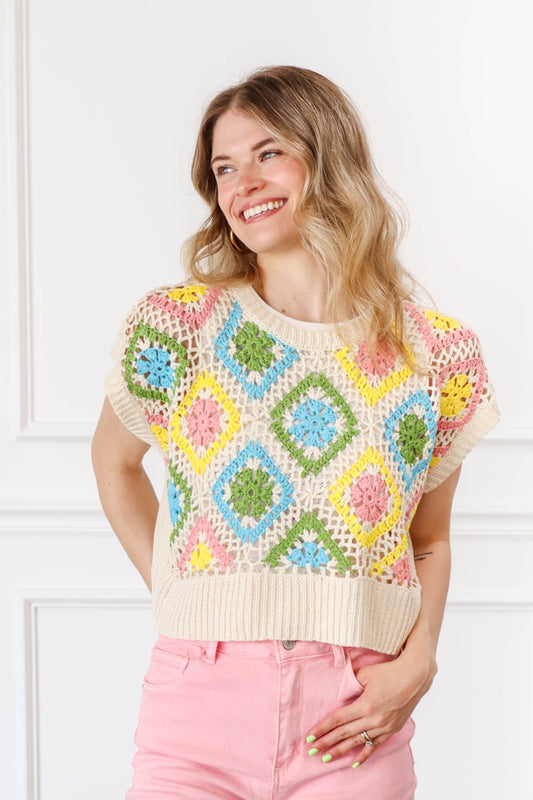 Over the River Crochet Crop Sweater