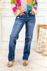 Shameless Flirt Mid Rise Straight Leg Lovervet Jeans
