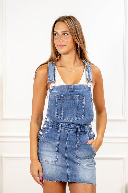 Billie Jean Denim Overall Dress