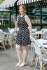Midnight Confetti Black Polka Dot Sleeveless Mini Dress