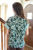 Artful Moments Geometric Lines Short Sleeve Cotton Blouse