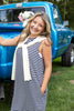 Preppy Princess Navy Striped Sleeveless Mini Dress